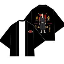 Tokyo Revengers Cosplay Kimono Man Mikey Draken Anime Roleplay Costume 1st Vice Captain - Haori black