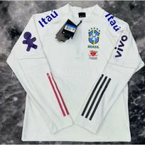 Soccer Training Jersey Neymar Santos Brazil Team Half-zip Jacket Polo Embroidery Sportswear L