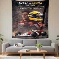 Ayrton Senna Formula 1 Champion Helmet Car Patterned tapestry for bedroom and living room home decor sofas 100x150cm(39x59in)