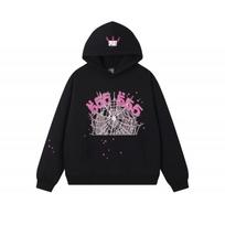 Hip Hop Streetwear Sp5der Foam Letter 555555 Hoodie Thin Sweatshirt Men S gray