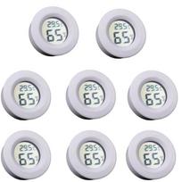 1~10pcs Mini Hygrometer Thermometer Fahrenheit or Celsius Meter Digital LCD Monitor Indoor Room Round Humidity Temperature Gauge 2 white 8pcs China Mainland