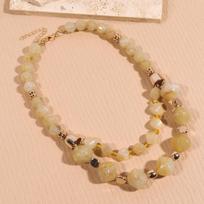 Bohemian Irregular Beaded Choker Necklace Jewelry for Women Party Accessorie smėlis