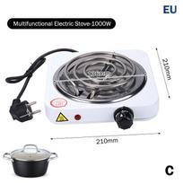 Nešiojama viryklė 500/1000W Elektrinė viryklės plokštė Degiklis Stalviršis 5 Galios Lygiai Daugiafunkcinė Viryklė Arbatos Kavos Aparatui C 1000W balta