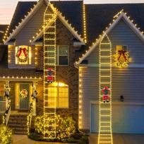 Christmas Decoration 2025 Santa Claus Climbing Ladder Room Decoration Home Outdoor Garden Cristmas Tree Ornement Gift LED