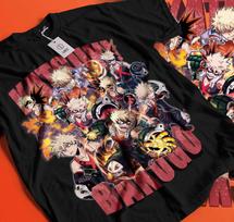 Katsuki Bakugo T-Shirt Manga My Hero Academia Anime MHA Gift Shirt Tee Gift 222 120 brown