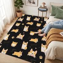 Corgi Love Living Room Nonslip Area Rug Soft Carpet For Bedroom Game Playroom Sofa Office Home Decor Doormat Christmas Gift C9302639 100cmx120cm