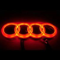 a2 4D Refitted LED Lamp Car Front Grill 4Ring Logo Light For A3 A4 A5 A6 A7 A8 S3 S4 S5 S6 S7 Q3 Q5 Q7 Decoration Accessories black shell&27.3x9.5cm