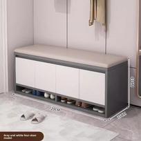 Shoe Storage Bench with Cushion Seat Entryway Shoe Cabinet Organizer Hallway Shoe Rack Bedroom Storage Stool 2/3/4 Door