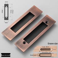 Stainless Steel Push-Pull Sliding Door Lock for Indoor and Balcony Single handle [square] antique bronze