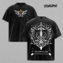 Inspired The Legend of Zelda Graphic T Shirt, Oversized Heavy Cotton XL black