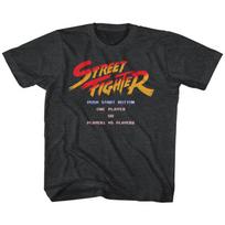 Street Fighter Start Screen Black Heather Children's T-Shirt 3XL