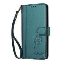 Wallet Case For HMD Fusion Skyline Pulse Pro Plus with Card Slots Wrist Strap Included phone Cover HMD Pulse Plus tamsiai žalia spalva