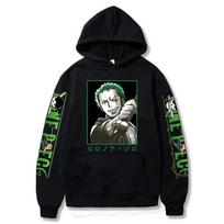 One Piece Zoro Printed Fleece Pullover Hoodie for Men and Women Small juoda