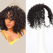 Clip In Short Afro Kinky Curly Hair Toppers Thinning Hair Topper  Cover White Hair & Hairline 4 black