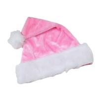 Multi Color Fur Xmas Cap with Pompom Santa Claus Hat Fashion Plush Christmas Hat  Children Adult rožinė