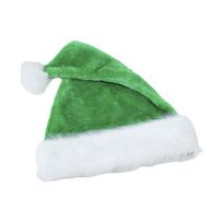 Multi Color Fur Xmas Cap with Pompom Santa Claus Hat Fashion Plush Christmas Hat  Children Adult žalia