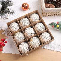 8cm Christmas Lace Foam Ball Ornament Gift Box Decoration 8cm [214g]