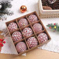 8cm Christmas Lace Foam Ball Ornament Gift Box Decoration 8cm [214g]