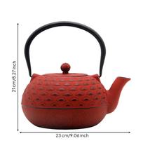 Cast Iron Teapot Classic Tetsubin Japanese for Hosts raudona