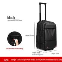 High-End Multifunctional Men's Backpack: One-Button Vacuum Sealing Trolley Bag for Business Travel 21 inch