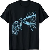 Boop Shark Diver Scuba Diving Funny Ocean Shark Meme Humor T-Shirt L gray