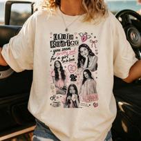 Olivia Rodrigo Concert Shirt, Sad Girl Aesthetic Tee, Vintage Pop Music Fan Gift, Comfort Colors Shirt M black