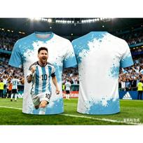 Messi No.10 Football Jersey Quick‑Dry Oversized Tops Breathable Training Uniform Soccer Shirt Adult Match Fan Sportswear Tee 5XL blue