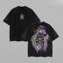 Summer New Naruto 'Shinigami Seal' Retro Washed Anime T-Shirt 3XL black
