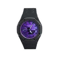 CASIO Unisex Liquid Crystal/Analog Dual Display Series 48.5mm Purple Watch GA-2100-1A1(Watch8--) Dark Night Phantom Frost Black blue
