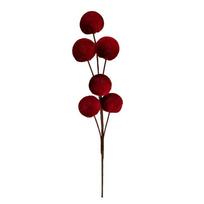 Flocking Christmas Velvet Ball Pick 6 Balls Foam Ball Sprig Decor  Fireplace Garland