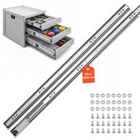 VEVOR Heavy Duty Drawer Slides, 100 cm 120.2 kg Load Side Mount Rails, for Cabinets, Kitchen, Workbench, RV, 3-Fold Full Extension Ball Bearing Rails 100 x 5.3 x 1.9 cm