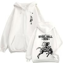Anime JoJo Bizarre Adventure STEEL BALL RUN Johnny Joestar Zipper Hoodies Men Clothing Long Sleeves Zip Up Sweatshirts Jackets XL balta