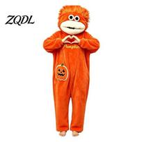 Fleece Hooded Pajamas Big Mouth Creature Onesie Pajamas, Halloween Pumpkin Themed Loungewear Unisex One Piece Sleepwear XXL oranžinė