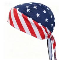 PESENAR American Flag Mesh Bandana, Breathable Do Rag Head Wrap, Patriotic Independence Day Headwear red