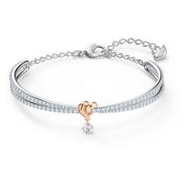 Swarovski Lifelong Heart Bangle Bracelet Rose Gold Tone Plated Crystal 5516544 sidabras