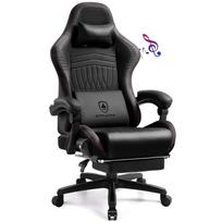 GTPLAYER Gaming chair Ergonomic Gaming armchair Desk chair PC Footrest loudspeaker Music Office chair up to 150kg raudona
