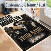 Custom Text Arctic Monkeys Pattern Floor Rug Soft Indoor Carpet Mat Living Room Bedroom 40cmx60cm gray