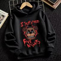 Five Nights at Freddy's Graphic Hoodie –  I Survived Five Nights S black