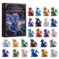 Acrylic Dragon Decorations Christmas Countdown Calendar with 24 Decorations Days Xmas Advent Calendar Gift H