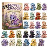 Acrylic Dragon Decorations Christmas Countdown Calendar with 24 Decorations Days Xmas Advent Calendar Gift J