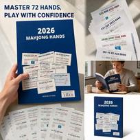 Mahjong Learning Cards Illustrated Reference Guide with 72 Hands Quick Reference Study Tool One Size