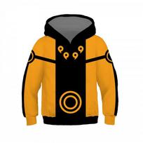 Vaikams Naruto 3D spausdintas gobtuvas Laisvas sportinis džemperis Anime Cosplay XS black