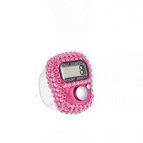 LCD Screen Finger Counter Electronic Finger Ring Tally Mini Hand Counter  Sports rožinė