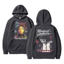 Classic Vintage Michael Jackson Graphics Hoodie Men Women Hip Hop Punk Rock Sweatshirt Male Gothic Harajuku Oversized Hoodies M gray