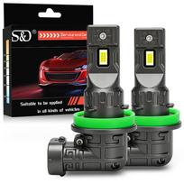 2Pcs 25000LM H7 LED Headlight Bulbs Canbus H4 H1 H3 H11 9005 HB3 9006 HB4 16Core CSP LED Fanless Headlamp Fog Lights Auto Lamp Plug&Play 6000K White H11/H8/H9