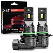 2Pcs 25000LM H7 LED Headlight Bulbs Canbus H4 H1 H3 H11 9005 HB3 9006 HB4 16Core CSP LED Fanless Headlamp Fog Lights Auto Lamp Plug&Play 6000K White 9005 HB3