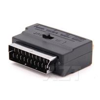 21 kontaktų RGB Scart į 3 RCA S-Video adapteris, Composite SVHS AV TV garso ir vaizdo įrašymo įrenginiui, televizoriui, projektoriui