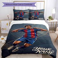 Lamin Yamal Customize With Your Name Bedding Set Breathable Duvet Cover With Pillowcases Decorative Bed Linen For Bedroom Home Decoration Birthday Gif 140cmx200cm