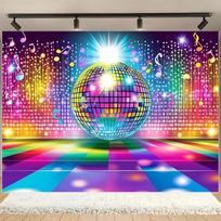 Vintage Disco Ball Hip-hop Party Banner Backdrop Suitable for Birthdays and Weddings Art Portrait Photography Studio Backdrop 118×59inch/300*150cm
