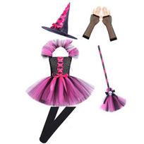 Kids Hocus Pocus Witch Puffy Tutu Cosplay Dress, Girls Masquerade Party Stage Outfit M/100cm balta